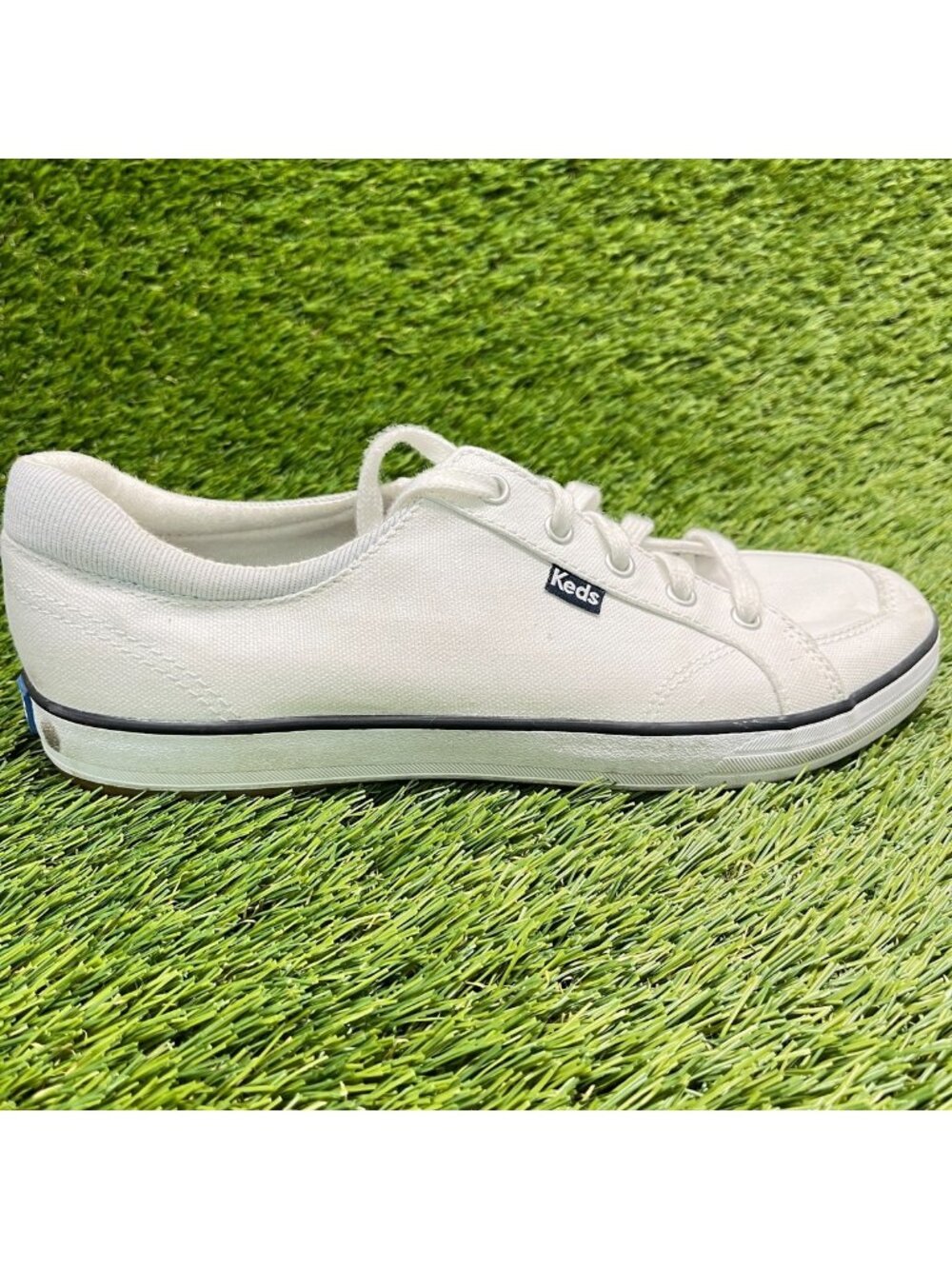 Keds Center ll Womens Size 8 White Black Athletic Canvas Walking Shoes Sneakers